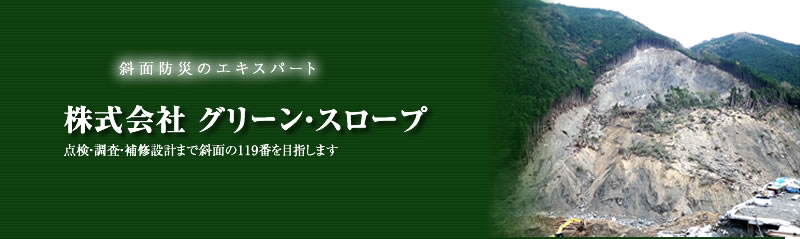 点検・調査・補修設計まで斜面防災のエキスパート グリーン・スロープ株式会社